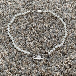 Vivienne Westwood Silver Pearl Choker Necklace